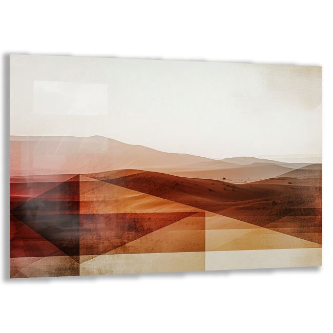 Soyut (Abstrakt) Cam Tablo - Yatay Motif 01-025 