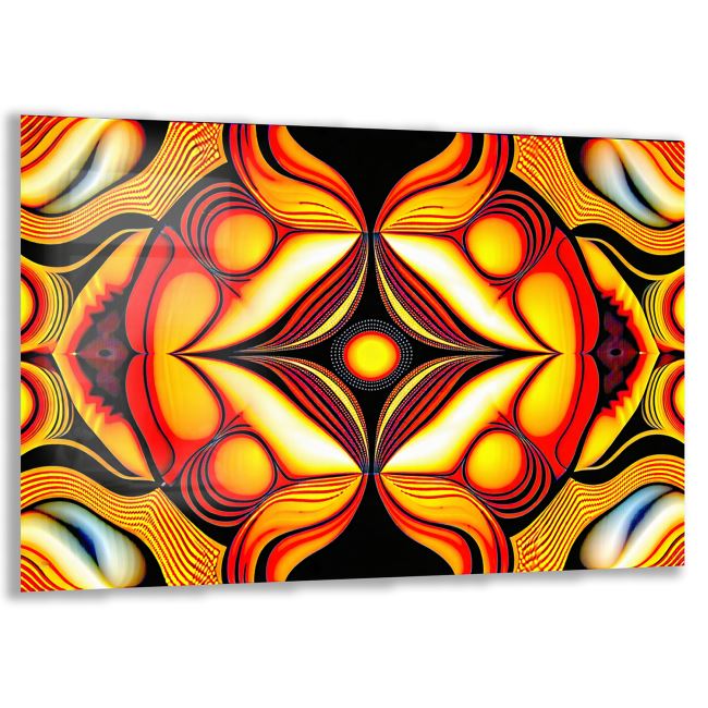 Soyut (Abstrakt) Cam Tablo - Yatay Motif 01-028 