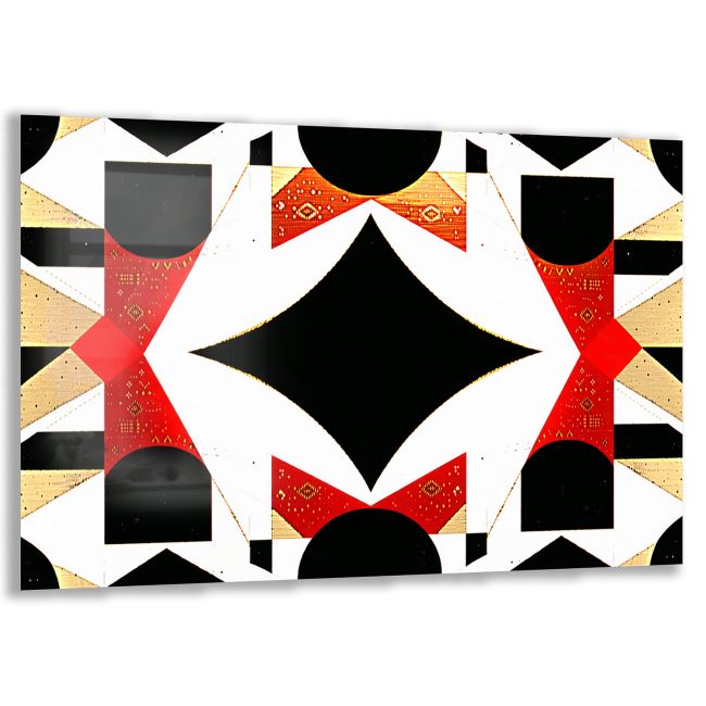 Soyut (Abstrakt) Cam Tablo - Yatay Motif 01-033 