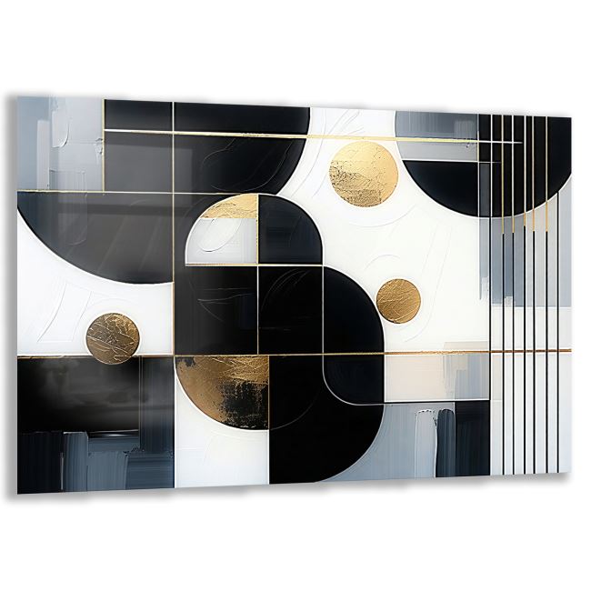 Soyut (Abstrakt) Cam Tablo - Yatay Motif 01-048 