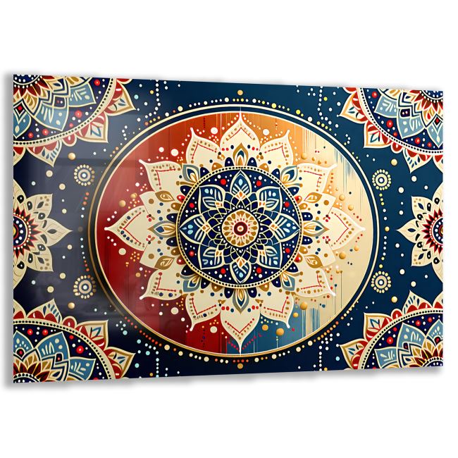 Etnik Cam Tablo - Yatay Motif 01-004 
