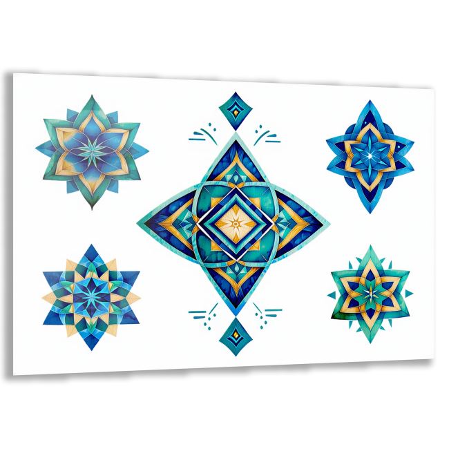 Etnik Cam Tablo - Yatay Motif 01-005 