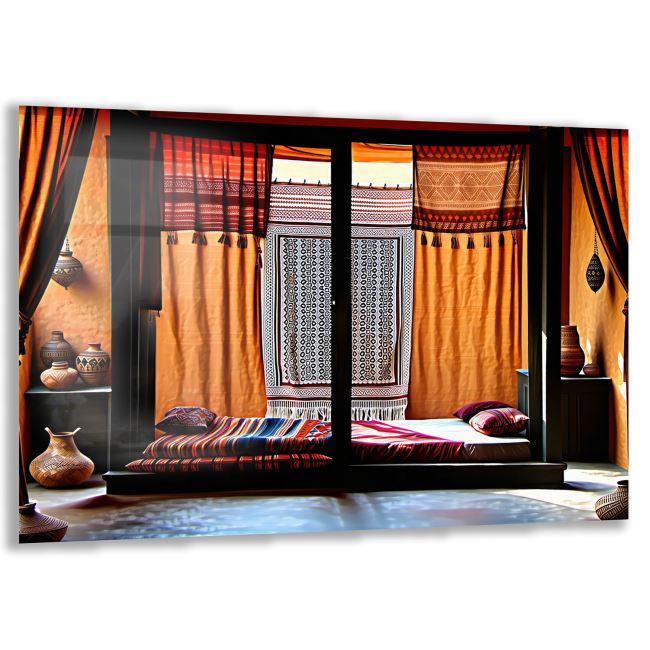 Etnik Cam Tablo - Yatay Motif 01-011 