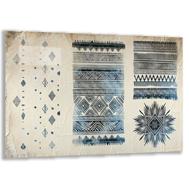 Etnik Cam Tablo - Yatay Motif 01-014 