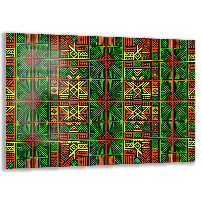 Etnik Cam Tablo - Yatay Motif 01-016 