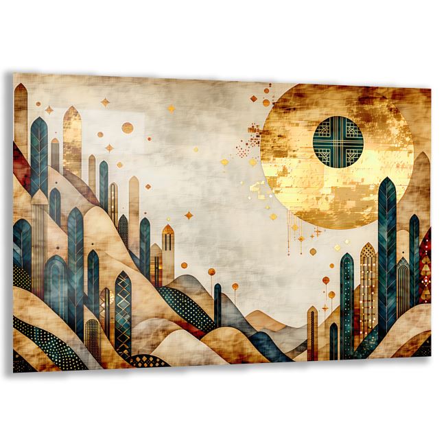 Etnik Cam Tablo - Yatay Motif 01-043 