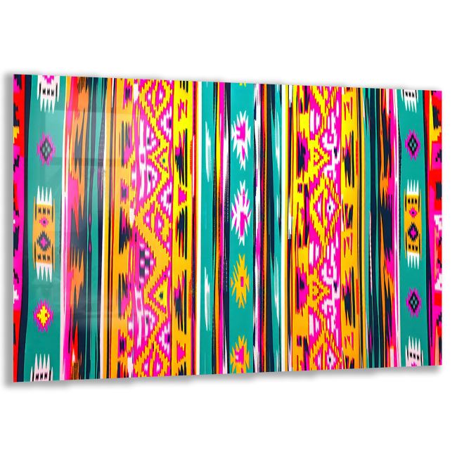 Etnik Cam Tablo - Yatay Motif 01-044 