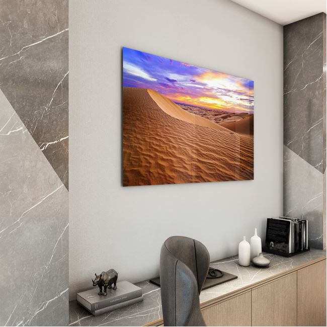 Çöl Manzaralı Cam Tablo - Yatay Motif 01-005 30x45