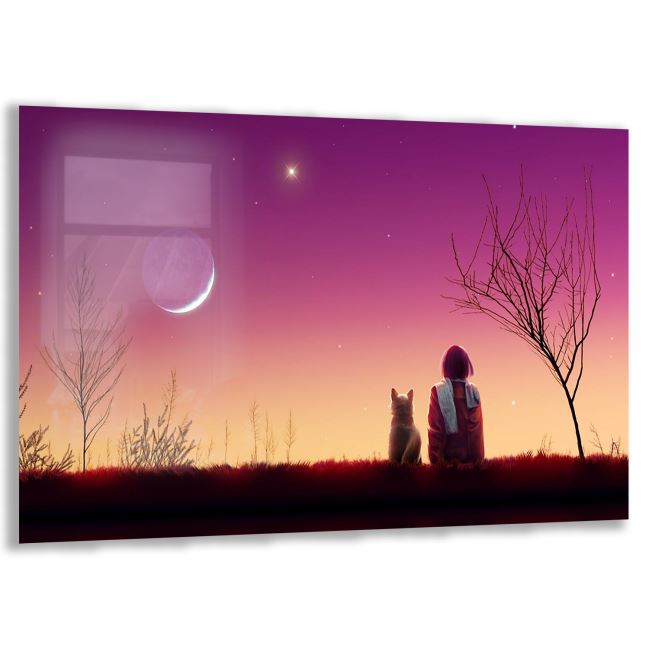 Gün Batımı Manzaralı Cam Tablo - Yatay Motif 01-003 