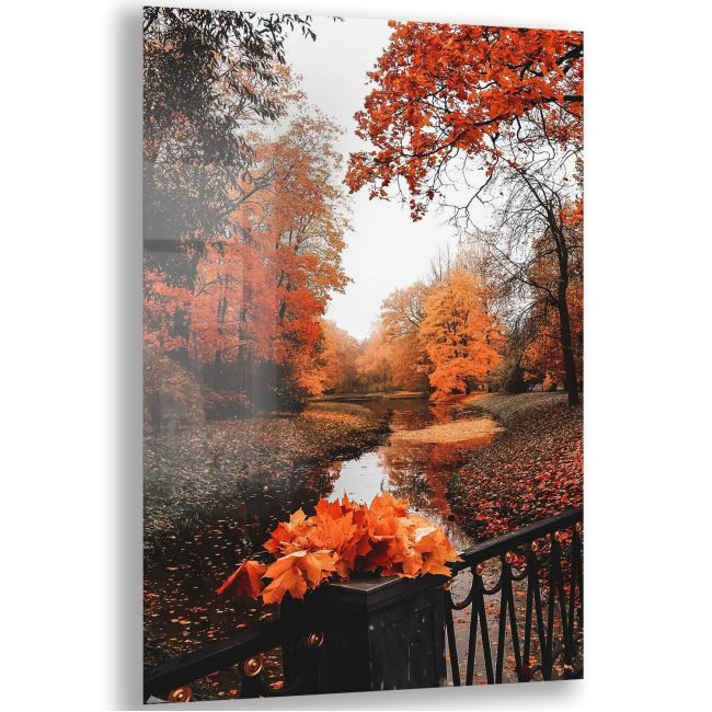 Sonbahar Cam Tablo - Dikey Motif 02-003 