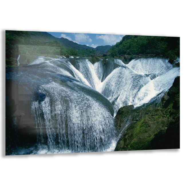 Şelale Manzaralı Cam Tablo - Yatay Motif 01-023 