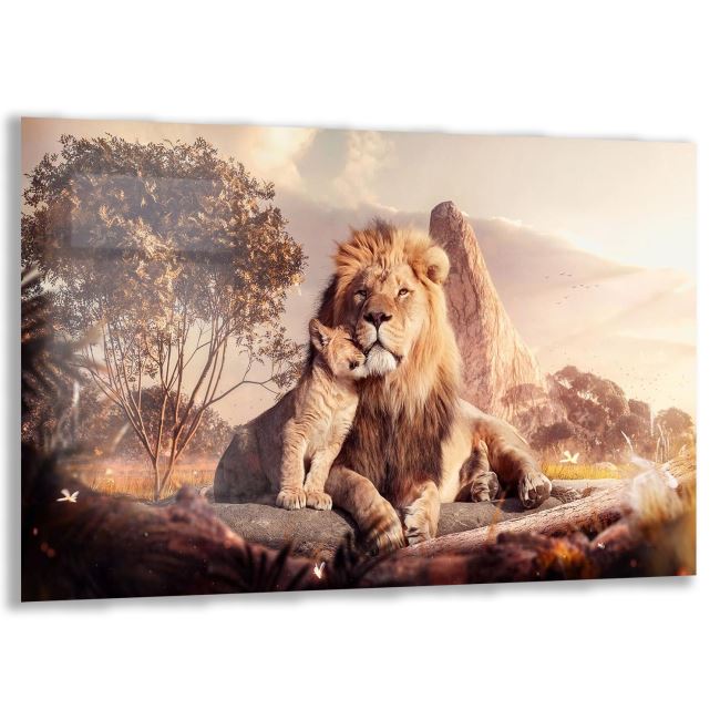 Aslan Cam Tablo - Yatay Motif 01-006 