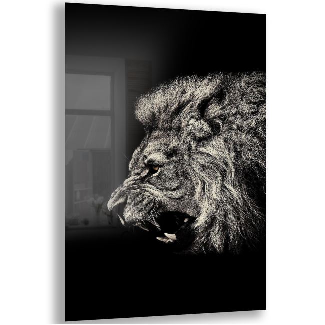 Aslan Cam Tablo - Dikey Motif 02-002 