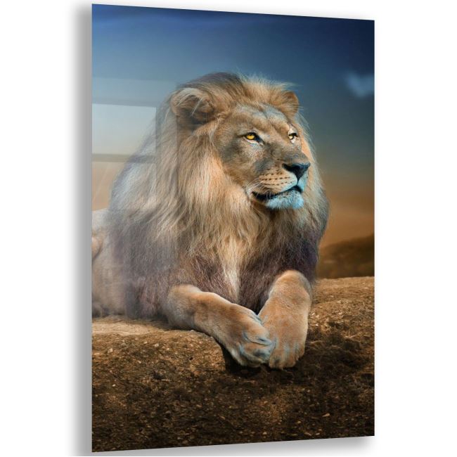 Aslan Cam Tablo - Dikey Motif 02-005 