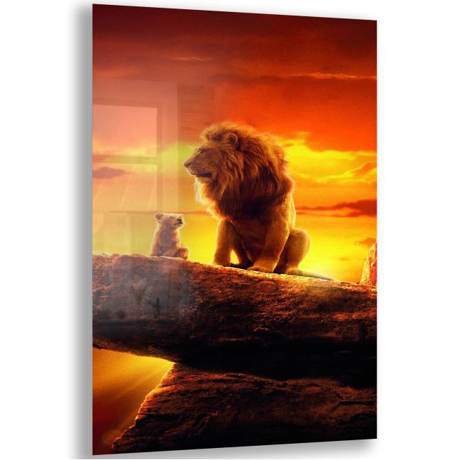 Aslan Cam Tablo - Dikey Motif 02-006 