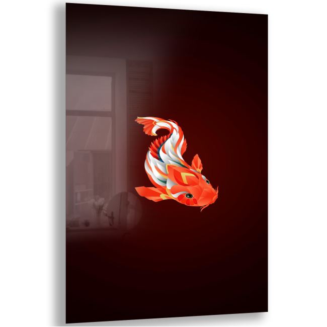 Balık Cam Tablo - Dikey Motif 02-006 