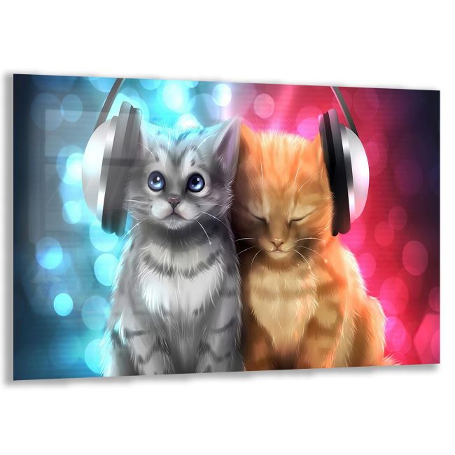 Kedi Cam Tablo - Yatay Motif 01-001 