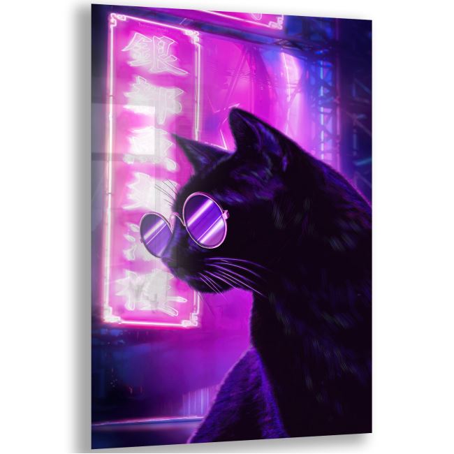 Kedi Cam Tablo - Dikey Motif 02-002 