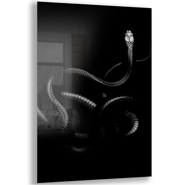 Yılan Cam Tablo - Dikey Motif 02-003 