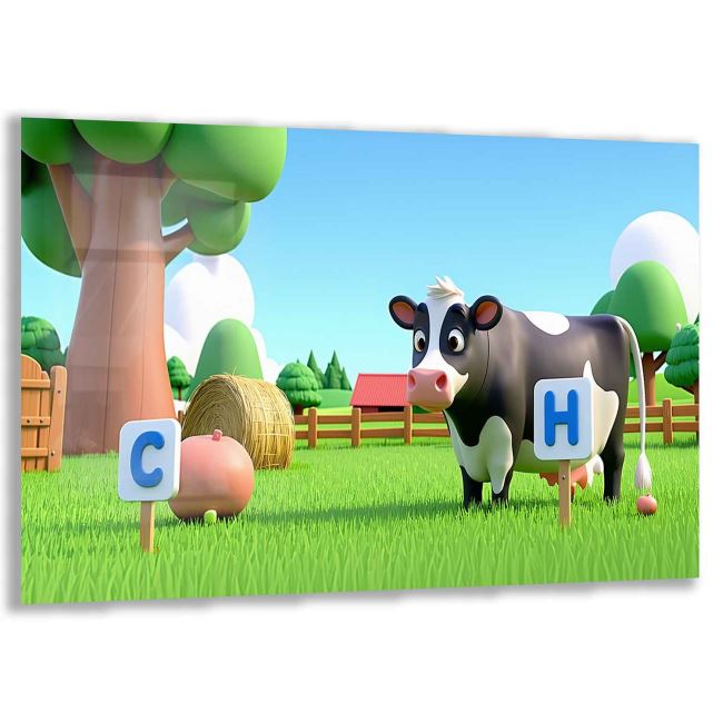 Eğitici Çocuk Odası Cam Tablo - Yatay Motif 01-020 