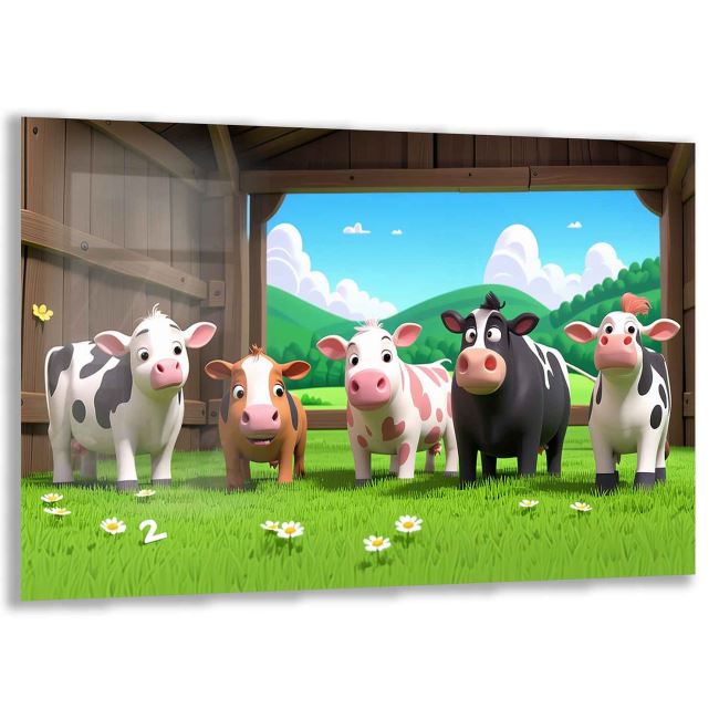 Eğitici Çocuk Odası Cam Tablo - Yatay Motif 01-029 