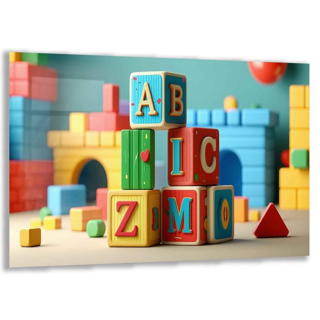Eğitici Çocuk Odası Cam Tablo