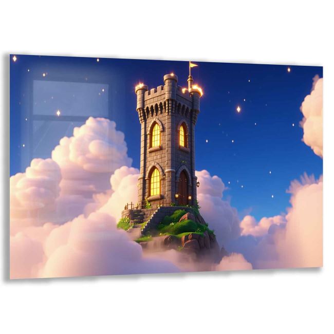 Fantastik ve Büyülü Dünyalar Temalı Çocuk Odası Cam Tablo - Yatay Motif 01-003 