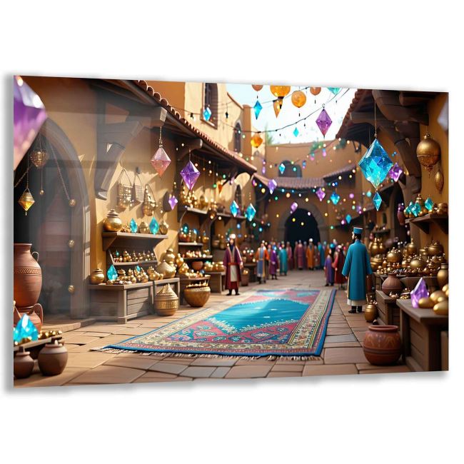 Fantastik ve Büyülü Dünyalar Temalı Çocuk Odası Cam Tablo - Yatay Motif 01-018 