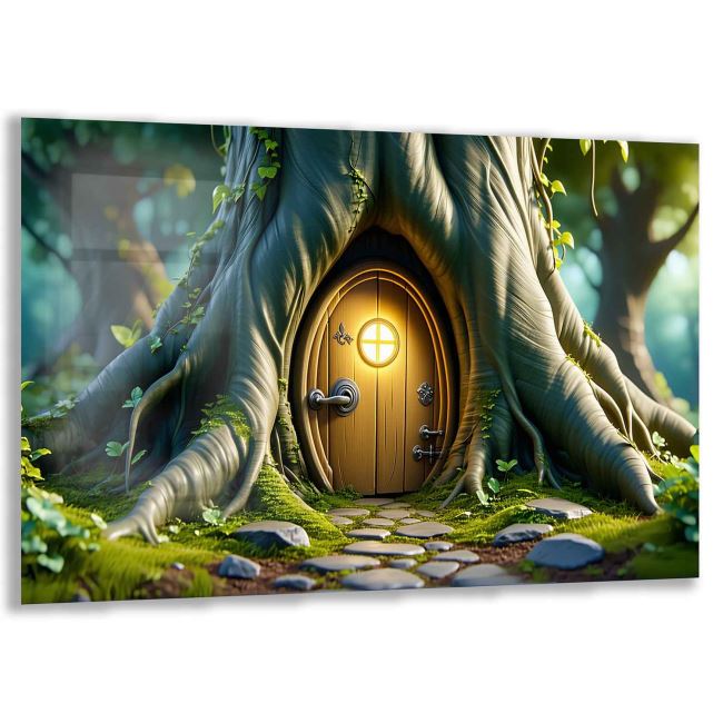 Fantastik ve Büyülü Dünyalar Temalı Çocuk Odası Cam Tablo - Yatay Motif 01-020 