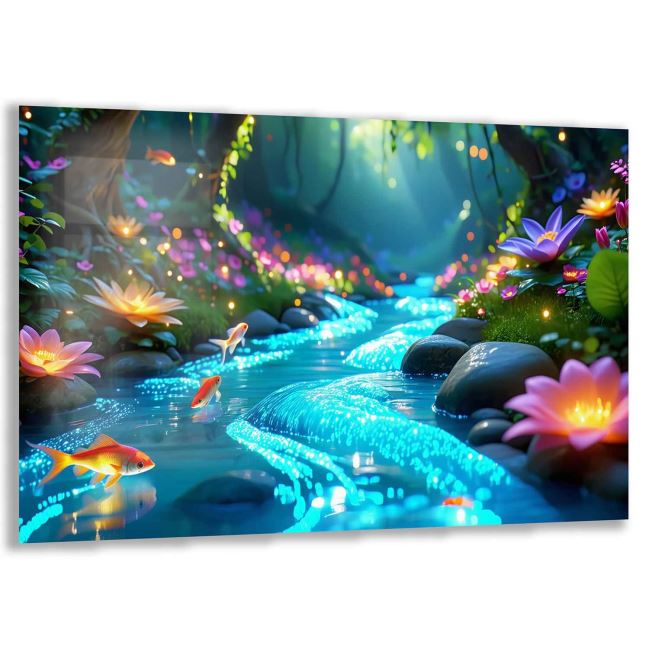 Fantastik ve Büyülü Dünyalar Temalı Çocuk Odası Cam Tablo - Yatay Motif 01-023 
