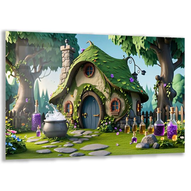 Fantastik ve Büyülü Dünyalar Temalı Çocuk Odası Cam Tablo - Yatay Motif 01-025 