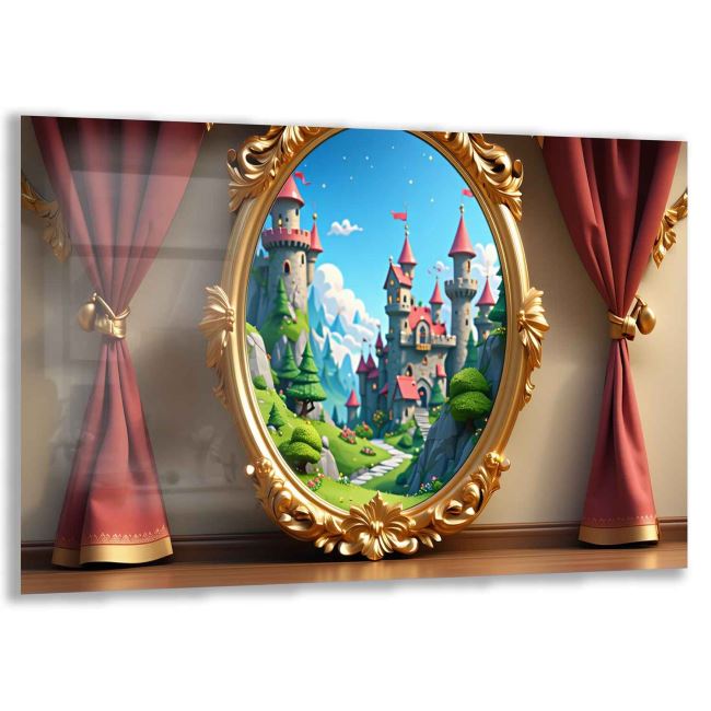 Fantastik ve Büyülü Dünyalar Temalı Çocuk Odası Cam Tablo - Yatay Motif 01-028 