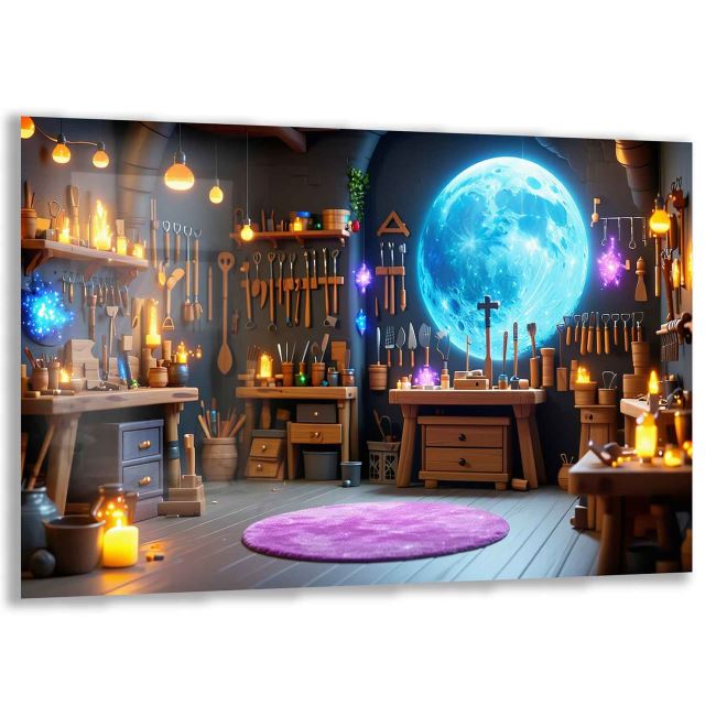 Fantastik ve Büyülü Dünyalar Temalı Çocuk Odası Cam Tablo - Yatay Motif 01-030 