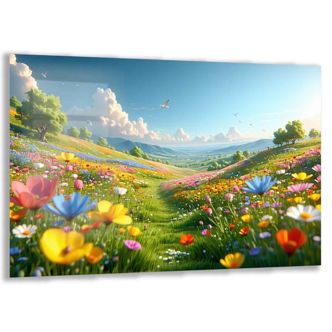 Doğa ve Hayvanlar Temalı Çocuk Odası Cam Tablo - Yatay Motif 01-009 