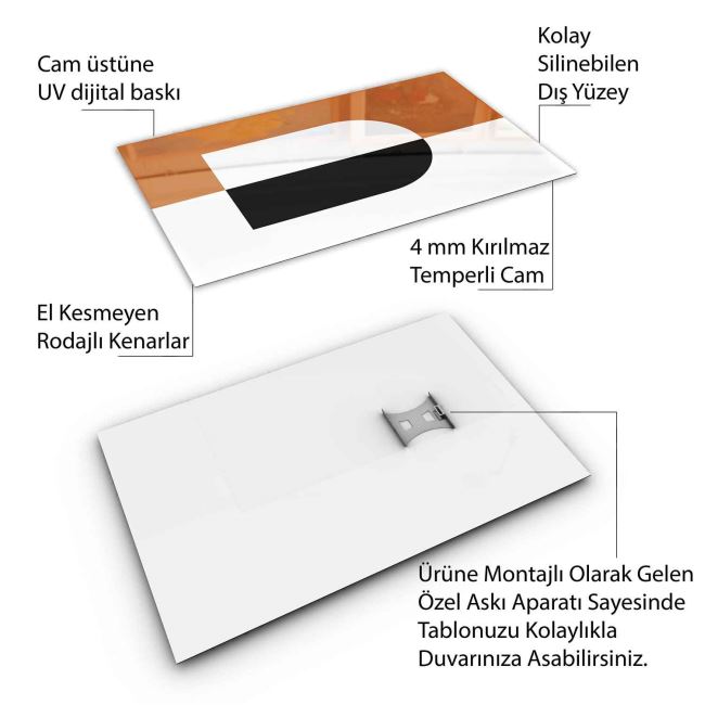 Klasik Bohem Cam Tablo - Dikey Motif 02-056 30x45