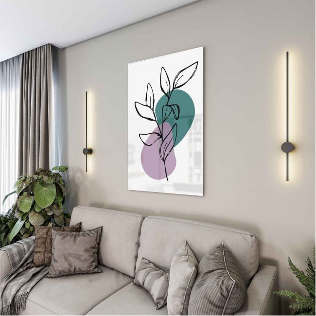 Klasik Bohem Cam Tablo - Dikey Motif 02-234 30x45