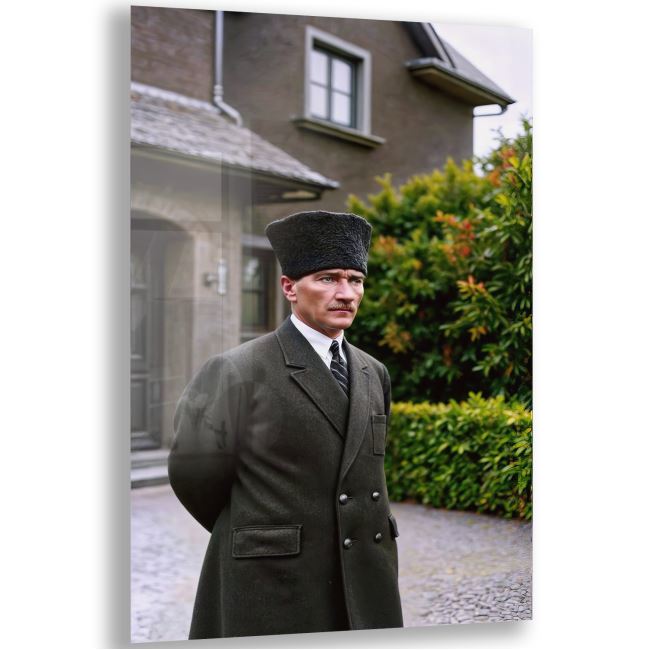 Atatürk Cam Tablo - Yatay Motif 01-007 