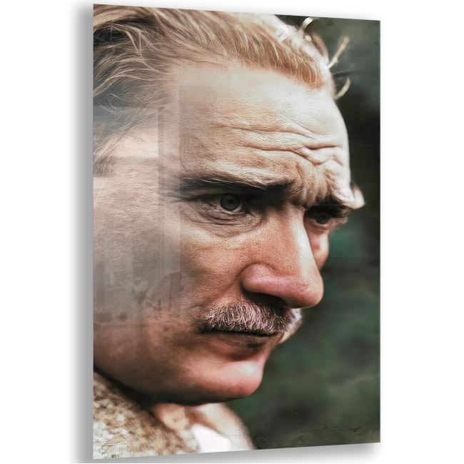 Atatürk Cam Tablo - Yatay Motif 01-011 