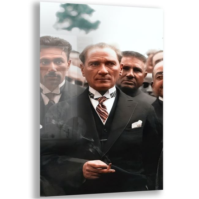 Atatürk Cam Tablo - Yatay Motif 01-020 