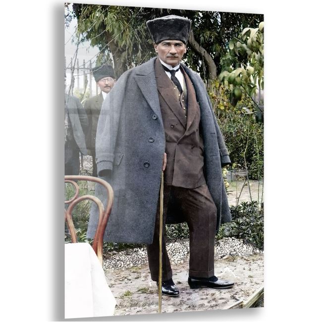 Atatürk Cam Tablo - Yatay Motif 01-021 