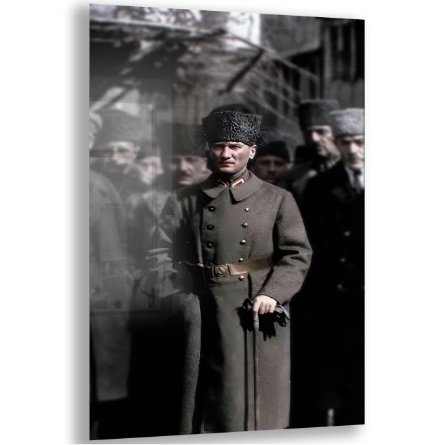 Atatürk Cam Tablo - Yatay Motif 01-022 