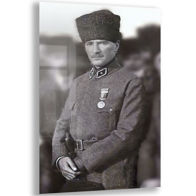 Atatürk Cam Tablo - Yatay Motif 01-024 