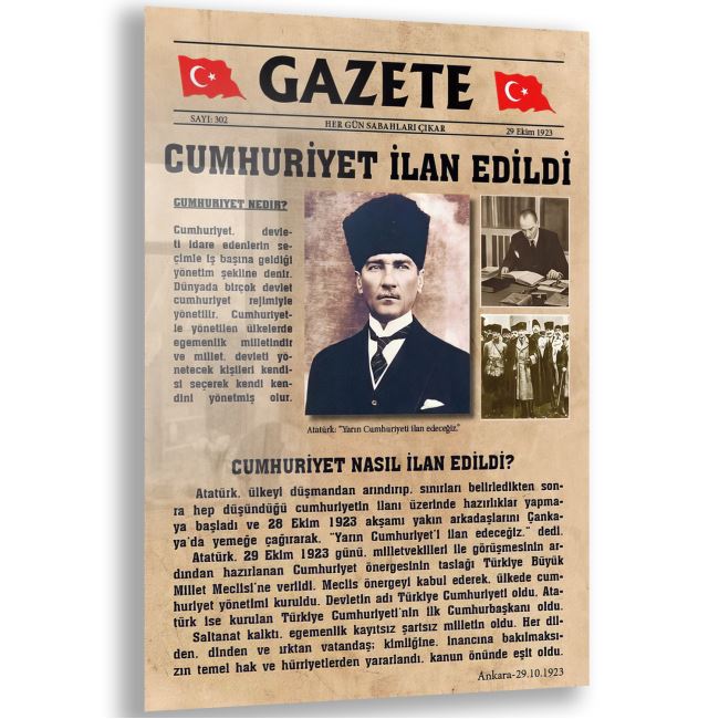 Atatürk Cam Tablo - Yatay Motif 01-025 