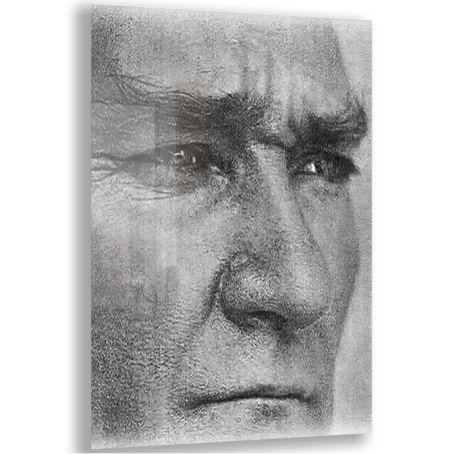 Atatürk Cam Tablo - Yatay Motif 01-032 