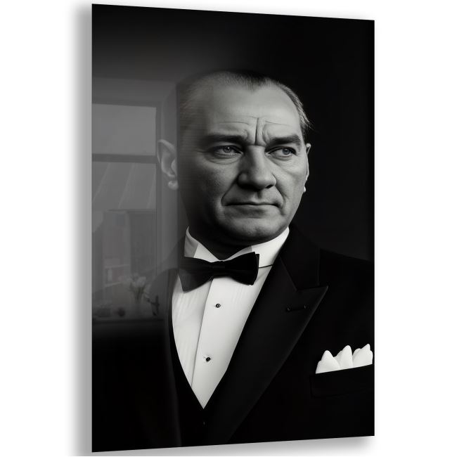 Atatürk Cam Tablo - Yatay Motif 01-070 