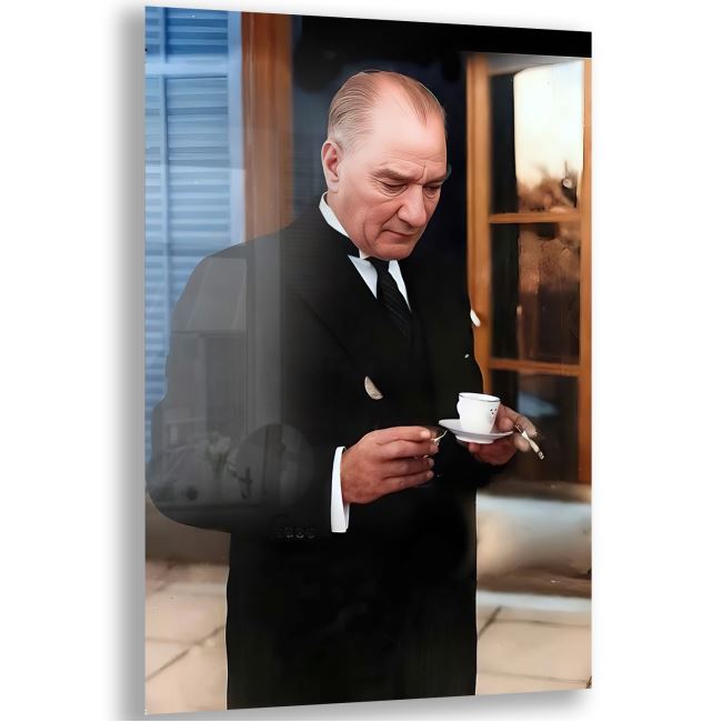 Atatürk Cam Tablo - Yatay Motif 01-087 