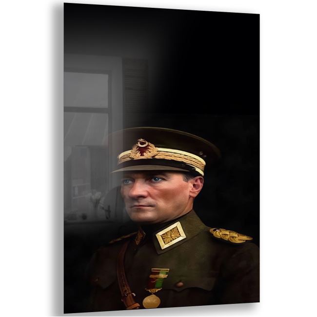 Atatürk Cam Tablo - Yatay Motif 01-088 
