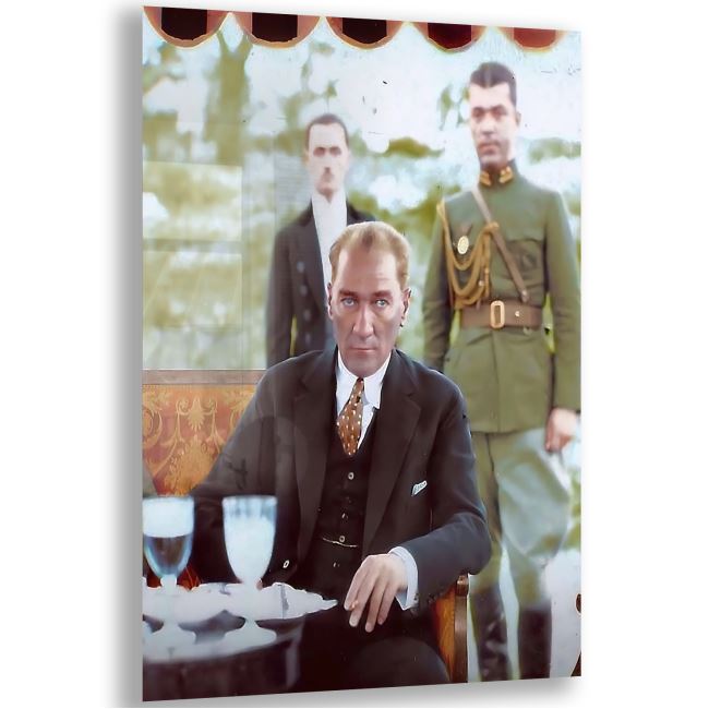 Atatürk Cam Tablo - Yatay Motif 01-090 