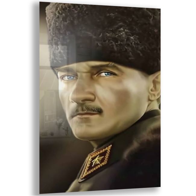 Atatürk Cam Tablo - Yatay Motif 01-092 