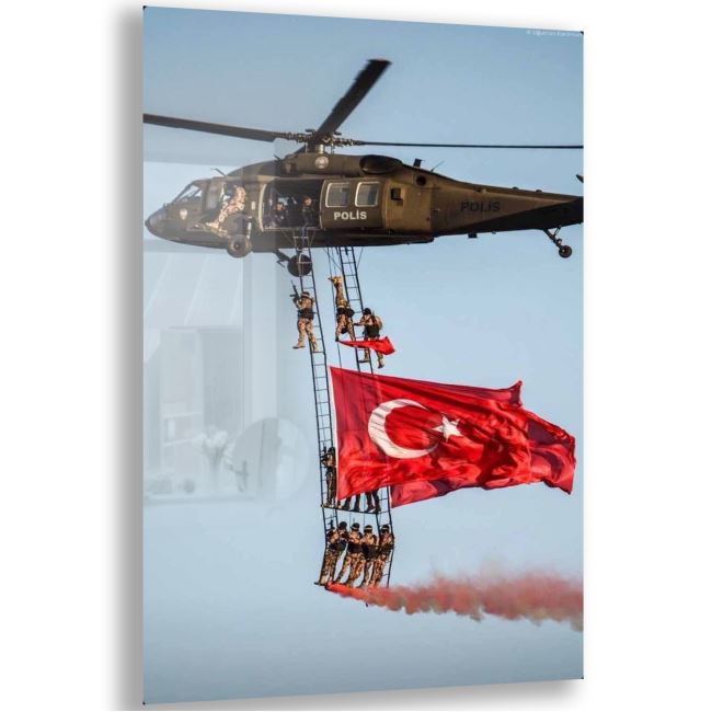 Asker - Polis Cam Tablo - Dikey Motif 02-002 